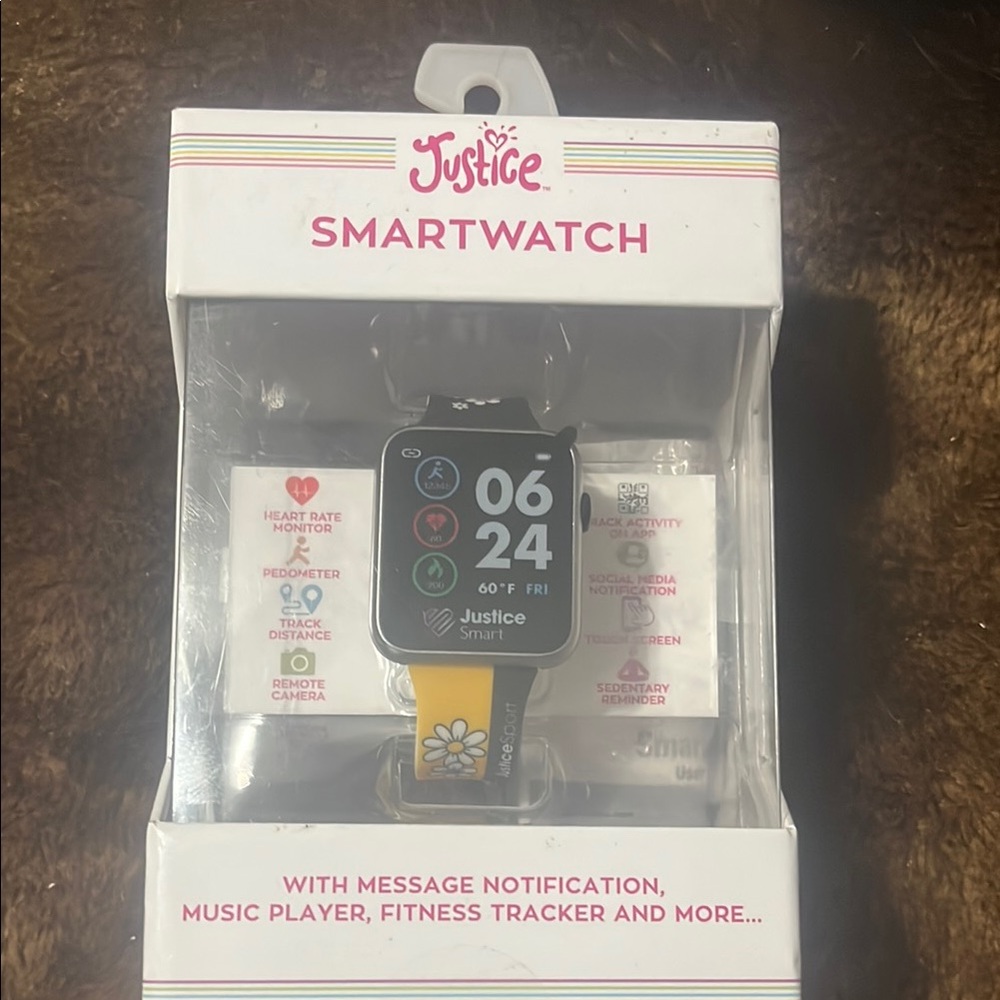 Justice Black Smartwatch with Notification Features
